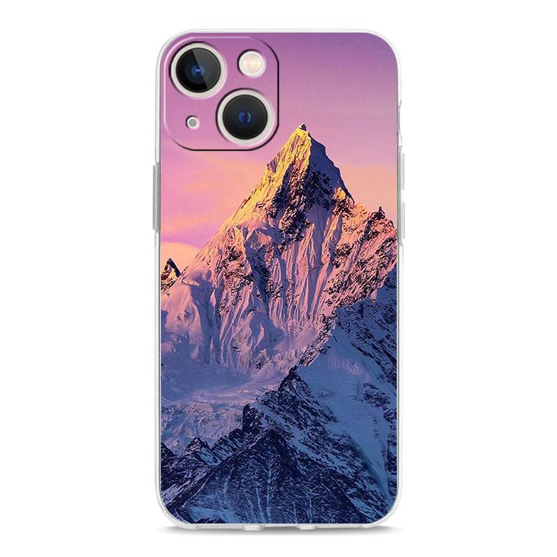 Phone Case For iPhone 17 Air Cases iPhone 16 15 12 13 14 Pro Max SE 7 8 Plus iPhone11 Clear Cover Mountain Peaks Landscape