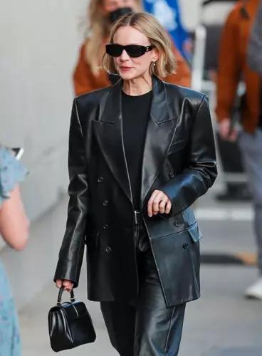 Stylish Classic Button Party Real Genuine Lambskin Handmade Leather Women Black Blazer