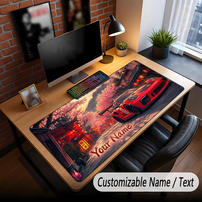 Rose Floral Theme Custom Mouse Pad Personalized With Name Text Customized Desk Mat For Office Home Decor