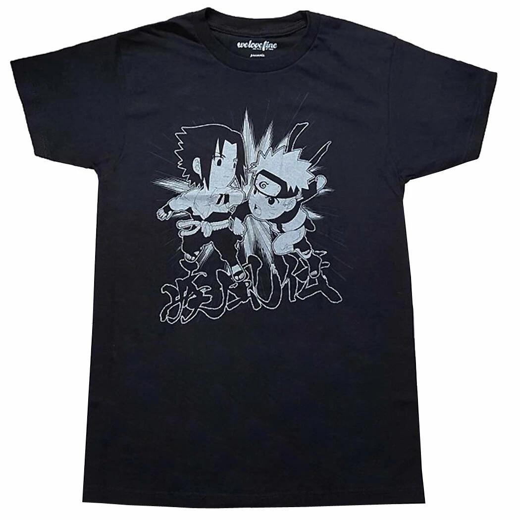 Naruto Shippuden Chibi Ninja Battle 100% Cotton T-shirt Mens Tees Top 3XL