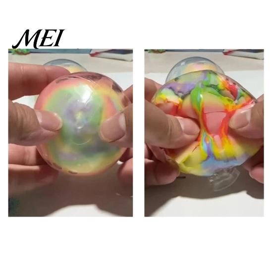 Angstlösungsspielzeug Wachknackball Quetschspielzeug, Regenbogenverlauf Stress Fidget Tragbar Knackig mit Schutzhülle, Gastgeschenke