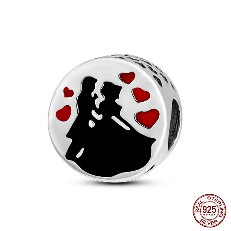 New Copper Romantic Heart Series Charms Beads Fit Original Bracelet Diy Mother'S Day Jewelry Gifts