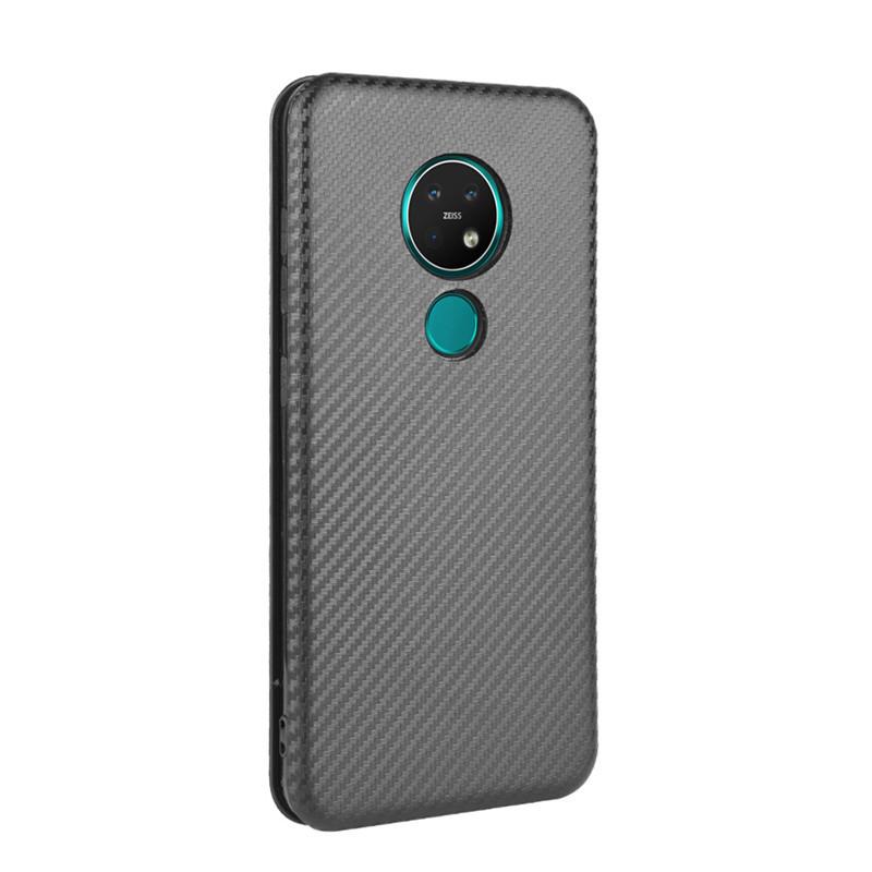 Carbon Fiber Flip Leather Case for Nokia 7.2 - Protective Phone Shell, 6.2