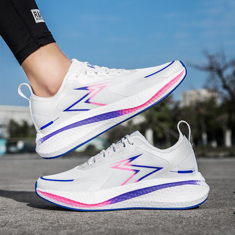 2025 Spring New Mesh Breathable Luminous Running Shoes Men's and Women's Shock-absorbing Soft-soled Student Professional Racing Sports Shoes