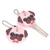 Silicone Puppy Pug Cat Rabbit Key Cover Cap Keychain Key Ring Pvc Key Case  Gift