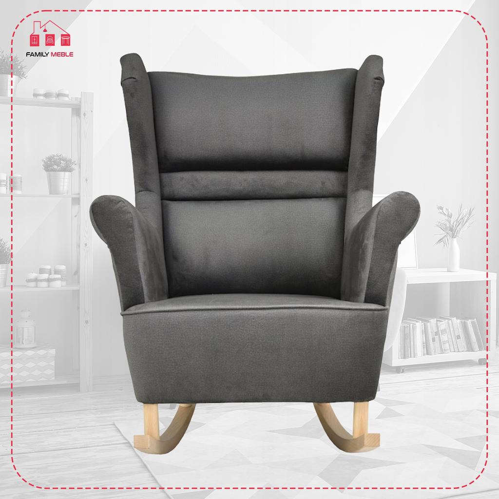 Fotel uszak Zoja bujany skandynawski Family Meble szary babci dziadka