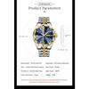 POEDAGAR Top Fashion Man Clock Business Waterproof Luminous Date Week Wristwatch Quartz Stainless Steel Casual Watches