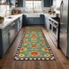Van Gogh Style Runner Rug Colorful Sunflower Hallway Anti-slip Carpet Boho Home Floral Print Floormat for Kitchen or Entryway