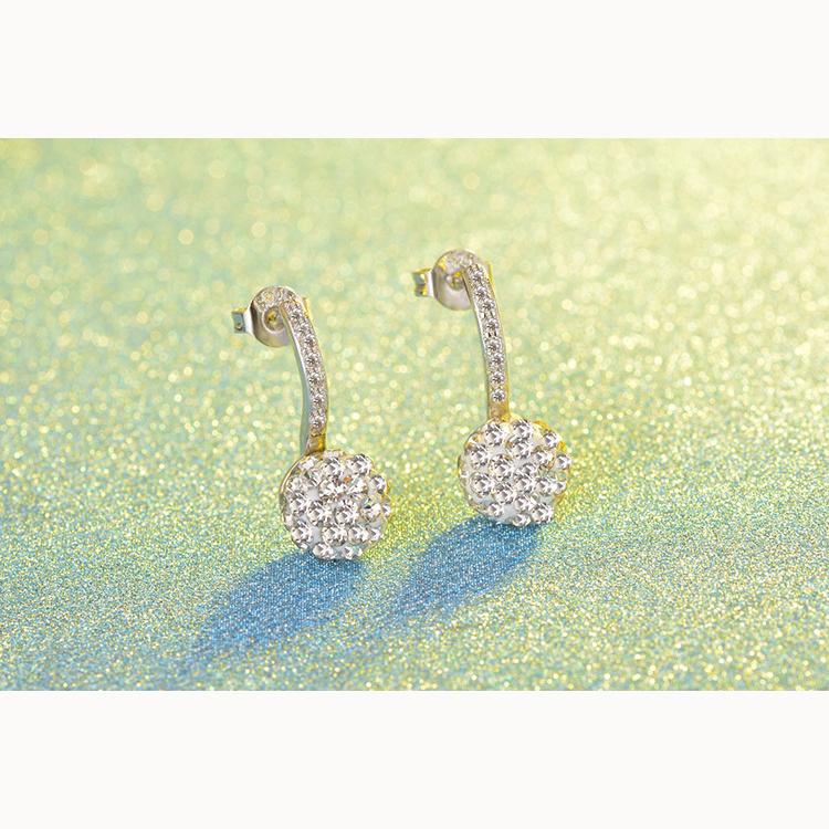 Shambhala Diamond Ball Long Sparkling Temperament Simple Female Earrings Party Accessories Fashion Jewelry