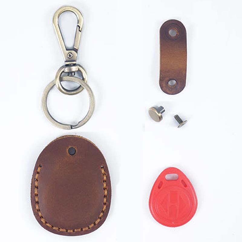 Genuine Leather Key Kits Handmade Universal Access Card Protective Case with Keychain Smart Card Reader Writer for Community Home Use Keychains
