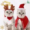Practical-Santa Christmas Hat Halloween Pet Costume For Dog For Cat Puppy Scarf Gift New Year Winter Supply