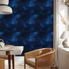 Watercolor Galaxy Wallpaper Navy Blue and Black 50x1000