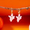Funny Enamel White Ghost Hoop Earrings for Women Gothic Rhinestone Pumpkin Spider Drop Earring Halloween Party Festival Jewelry