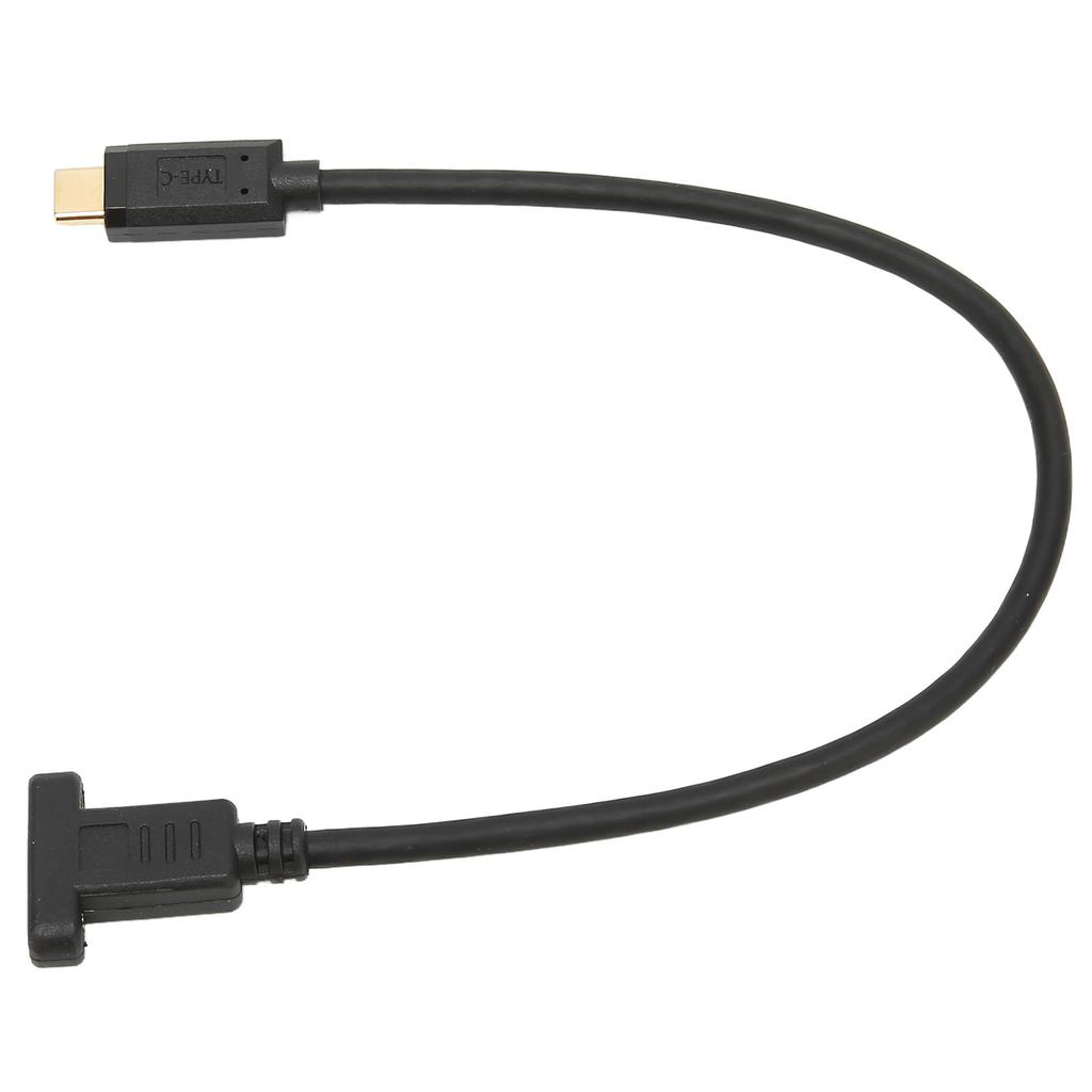USB Extension Cable 0.3M USB 3.1 Type C Male to Female 10Gbps Gold Plated Data Cable with Panel Mounting Screw Hole