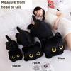 50-90Cm Cute Cat Plush Toy Stuffed Animal With Expression Cartoon Gray Black Cat Sleeping Pillow Cushion Children Birthday Gift