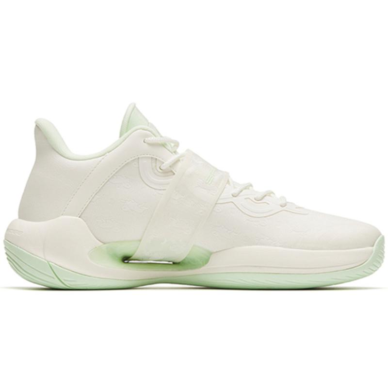 ANTA Water Flower 4 Basketball Shoes Men's Low top Ivory White/Bright Aqua Green Sneakers 112241109-3