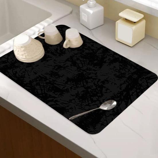 Dish Drying Mat for Kitchen Counter Non-Slip Absorbent Draining Mat Eco-Friendly Heat Resistant Dish Drying Pad for Sinks Draining Racks