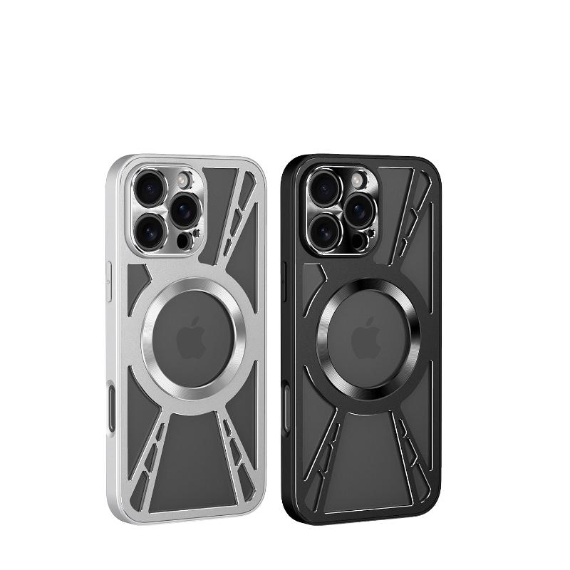 Magsafe Magnetic 360°Rotating Metal Bracket Ring Hollow Heat Dissipation Phone Case For iPhone 16 Pro Max 14 11 12 13 15 Pro Max