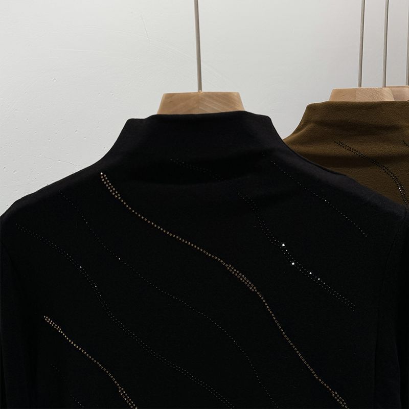 Tops Women Plus Size Autumn Winter Mid-length Velvet Thickened Elastic Shirt Fashion Print Loose Casual Tops