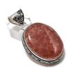 Natural Strawberry Quartz Gemstone 925 Sterling Silver Gift Pendant 2.09" O4r54