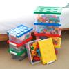 Große transparente Lego Aufbewahrungsbox mit Deckel für Kindergartenspielzeug