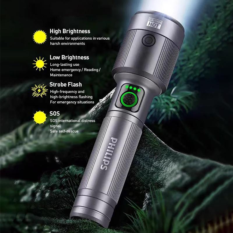 Philips Flashlight SFL2101P SFL2101P Telescopic Zoom Flashlight 1300 Lumens Beam Distance (Max) 800 Meters