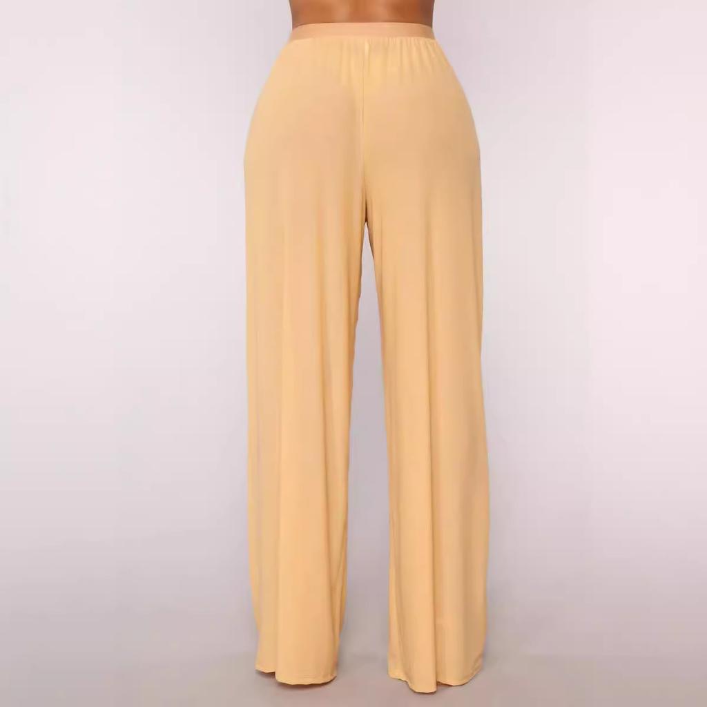Summer Women's Sexy Perspective High Waist Women's Long Casual Y2k Straight Pants Women's Perspective Wide-leg Trousers