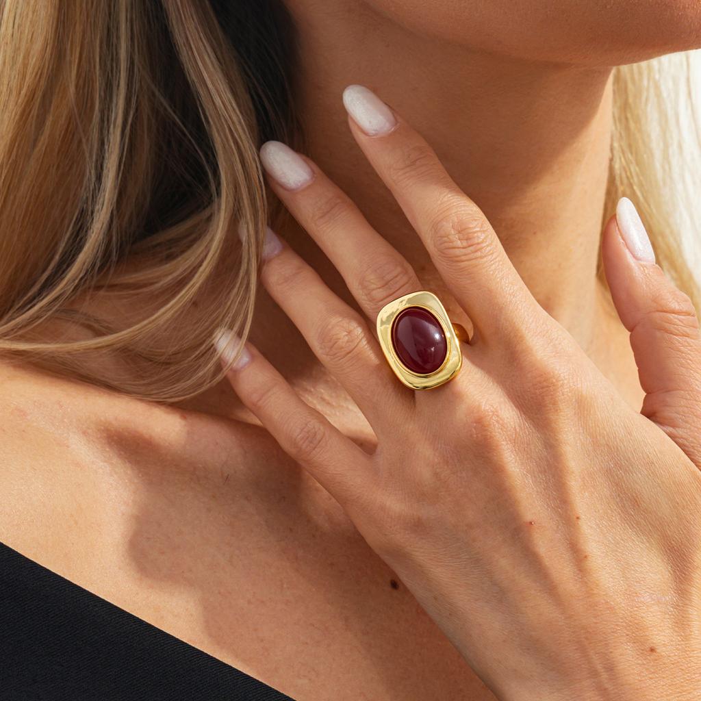 Retro Resin Acrylic Oval Stud Earrings Rings for Women Trendy Gold Color Geometric Earrings Fashion Jewelry Accessories Gift