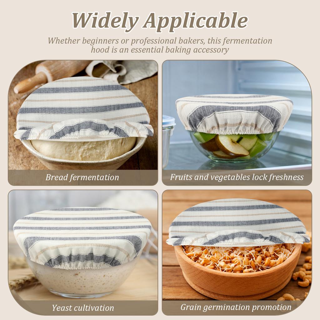 4/2Pcs Cloth Bowl Covers Reusable Elastic Bread Proofing Cover Portable Food Storage Dust Cover Supplies for Picnic Home Baking