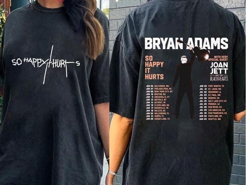 

2 Side Bryan Adams Tour 2023 Shirt Unisex Men Women XL