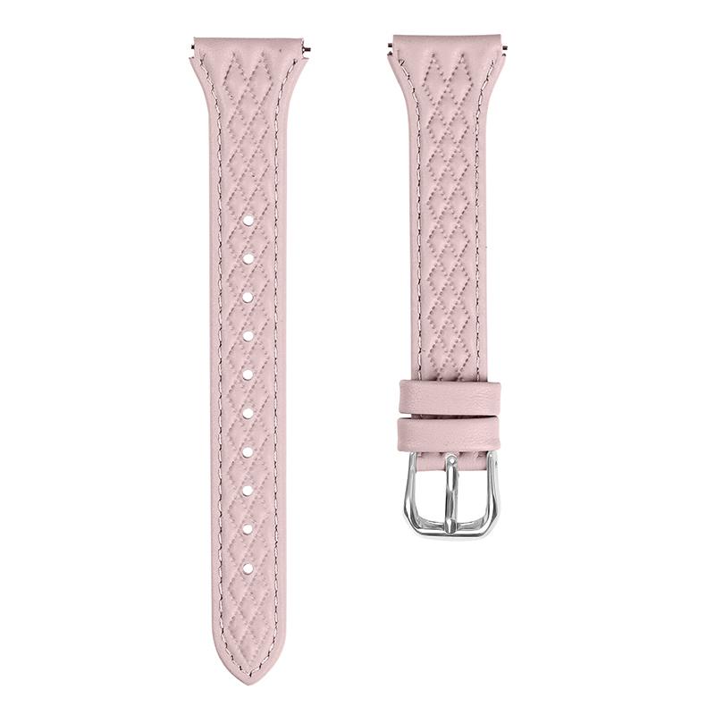 For Garmin Forerunner 245/245 Music Genuine Cow Leather Rhombus Imprinted Watch Strap