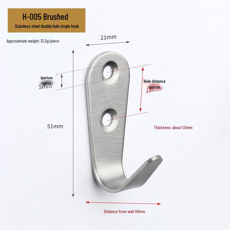 Jinrui Stainless Steel Black Bathroom Hook for Coats and Hats