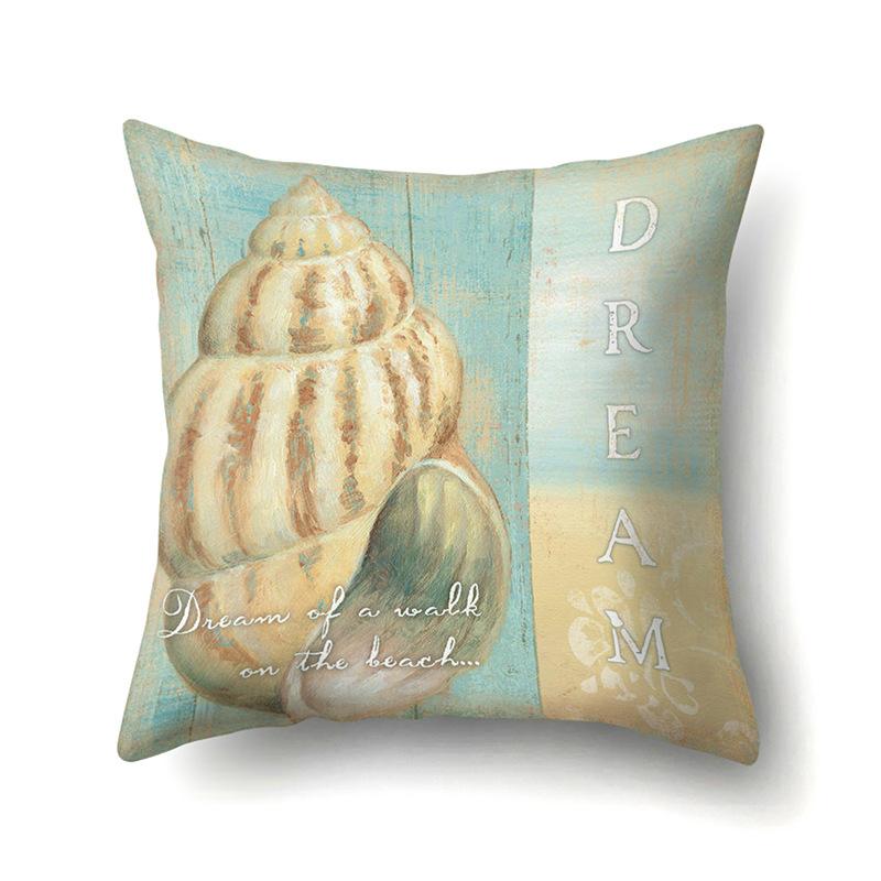 Blue Ocean Seaweed Polyester Pillow Case Car Decoration Home Print Pillow Bedside Sofa Waist Cushion Cover
