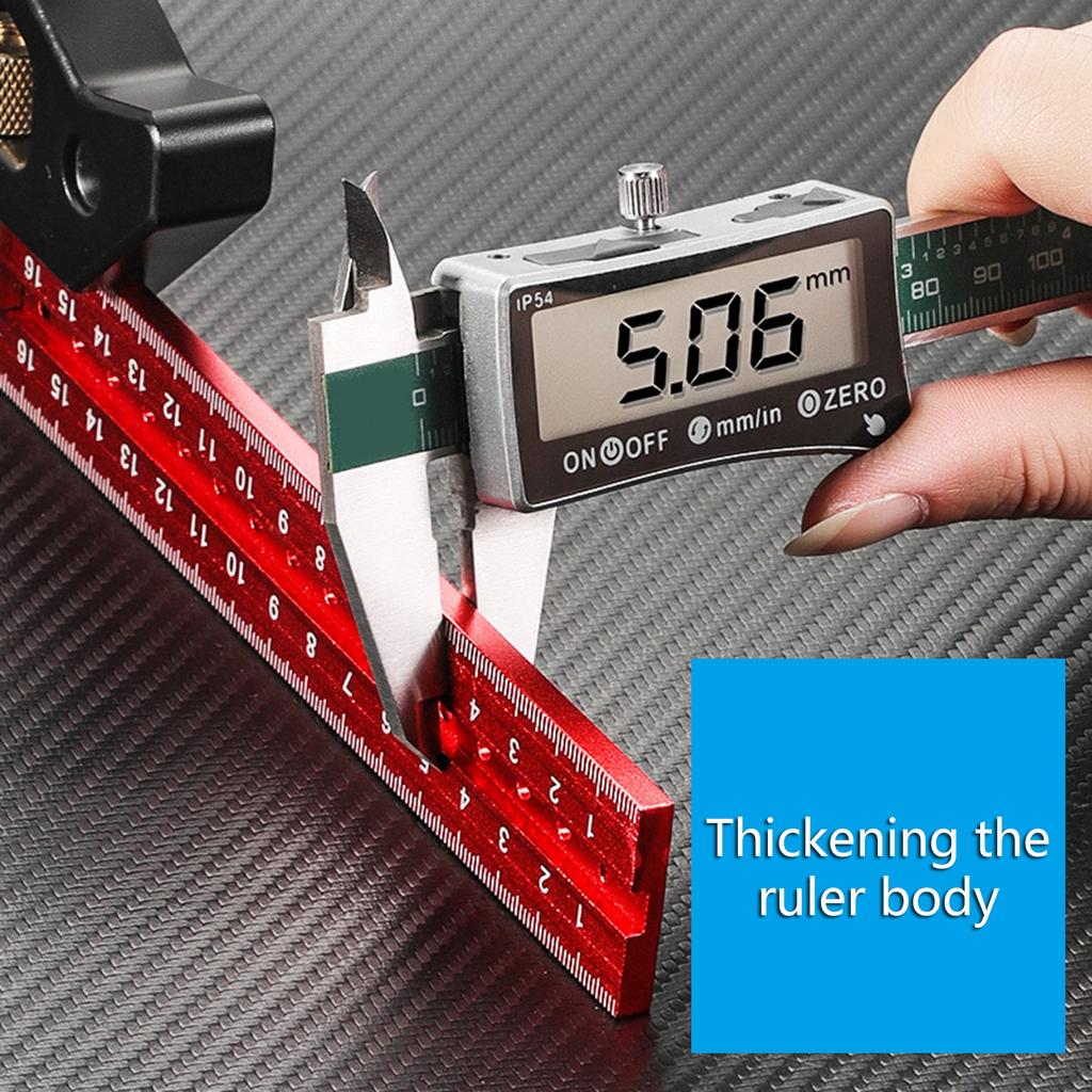 300/400mm Combination Square Set for Woodworking with 10 Carpenter Pencils and Adjustable Stainless Steel Protractor