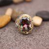Fashion Men's Ring, Delicate, Inlaid with Multicolor Zircon, Carved Pattern, Vintage Metal, Punk Ring, Women's Accessories