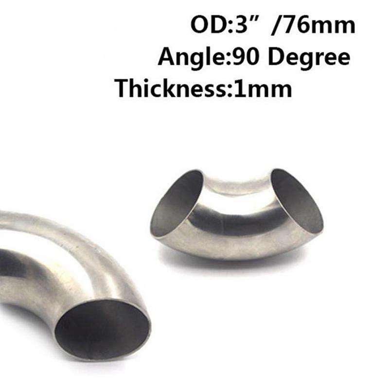 Excellent 4 Inch 201 Stainless Steel 90 Degree Bend 76mm Elbow Exhaust Pipe New