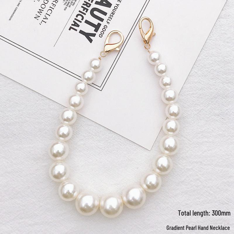 Capa de celular com corrente de pérolas faça você mesmo para mulheres da moda com pingente de cristal antiqueda