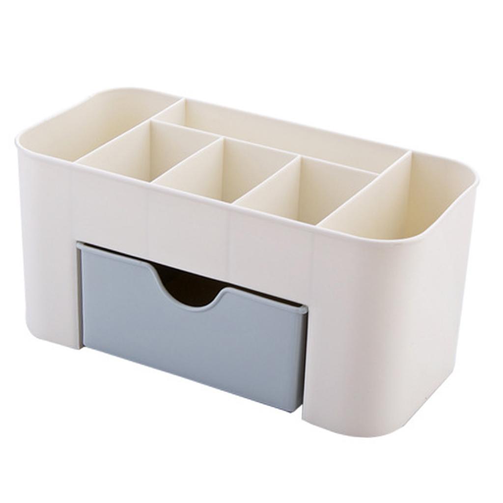 Cosmetics Makeup Organizer PP Multifunctional 6 Compartments Makeup Desk Organizer with Drawer