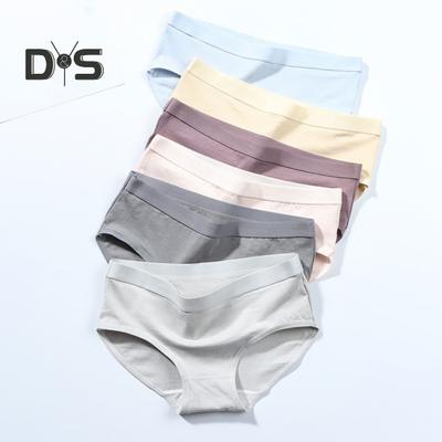Women Panties Mid Waist Thread Solid Color Soft Elastic Quick Dry Anti Septic Anti Shrink Lady Briefs Underpants Female Underwear