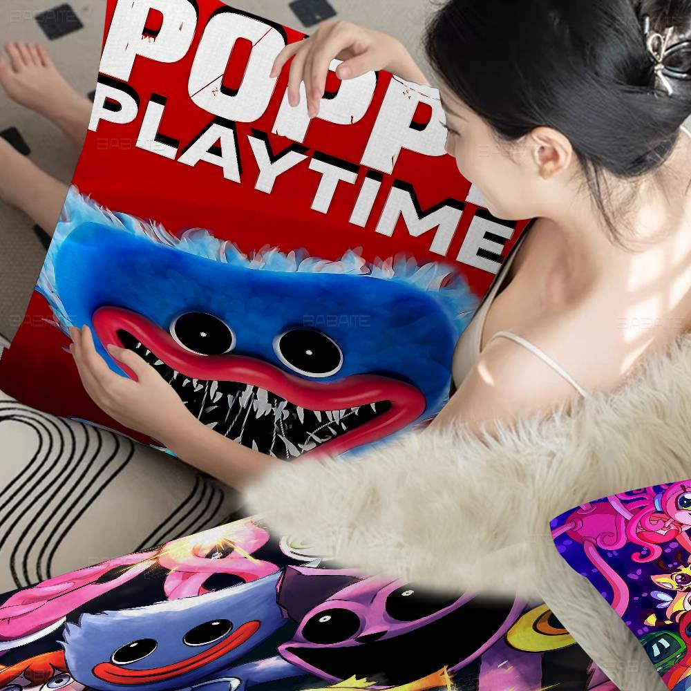 Anime P-Poppy P-Play T-Time Pillow Cushion Cover Pillowcase Living Room Sofa Home Decor