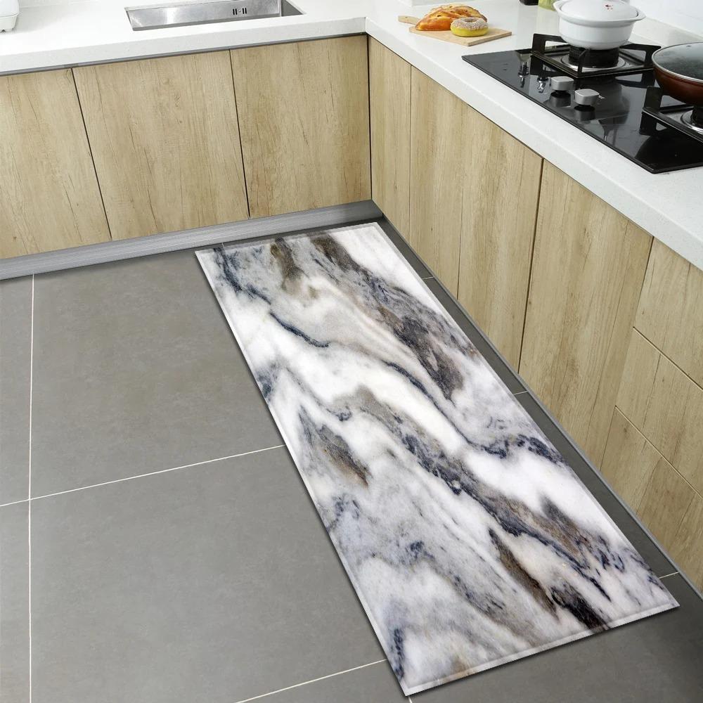 Wzorzysta Mata Podłogowa z Teksturą Marmuru do Domu Kuchni Dekoracja Przed Drzwiami Mata Podłogowa