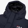Fila Fleece Hooded Long Printed Letter Down Jacket Men Outerwear Dark-Blue FS2DJB4003X-INA