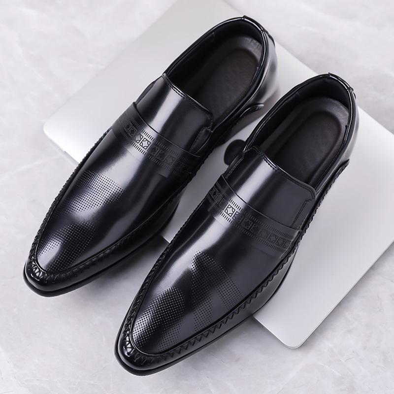 Europe, America, Four Seasons Breathable Business Casual Shoes, Leather Fashion British Pointed Toe Foot Cover Men's Formal Leather Shoes Men'