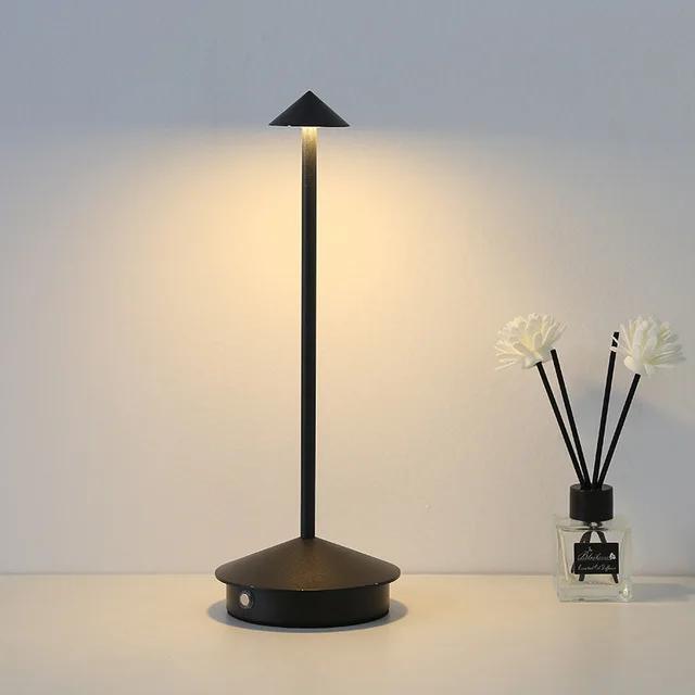 1 lámpara de mesa recargable creativa con luz LED táctil para comedor, hotel, bar, mesa de café, lámpara de escritorio decorativa