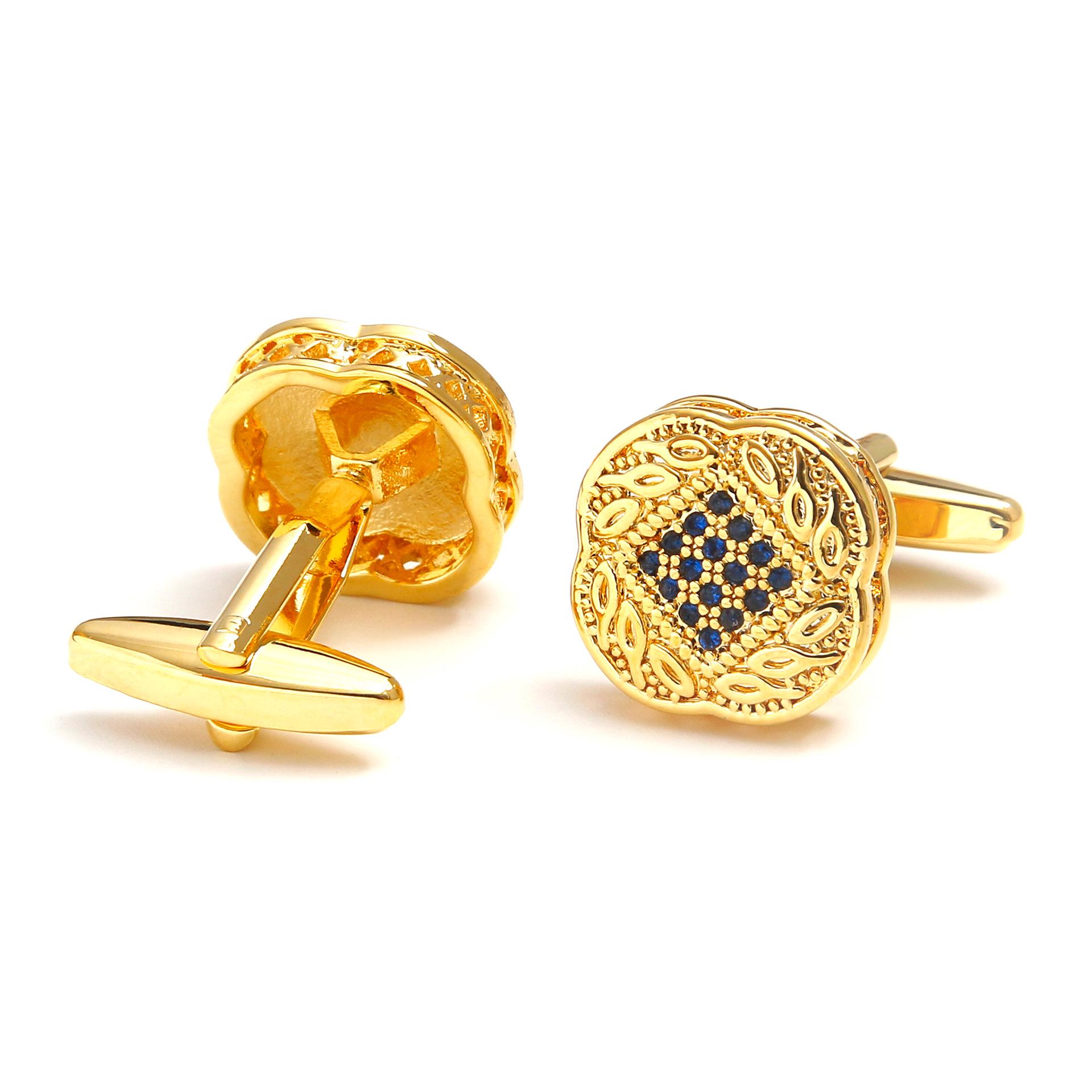 

Роскошные мужские запонки из золота квадратной формы, инкрустированные голубыми бриллиантами Manual Adjust