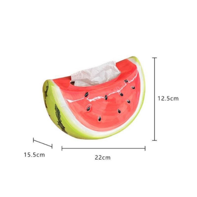 Watermelon Shape Ceramic Tissue Box Coffee Table Desk Decoration Creative Watermelon Tissue Box Bedside Table Paper Towel Case