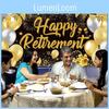 Golden Black Retirement Theme Decoration Background Cloth Party Event Props