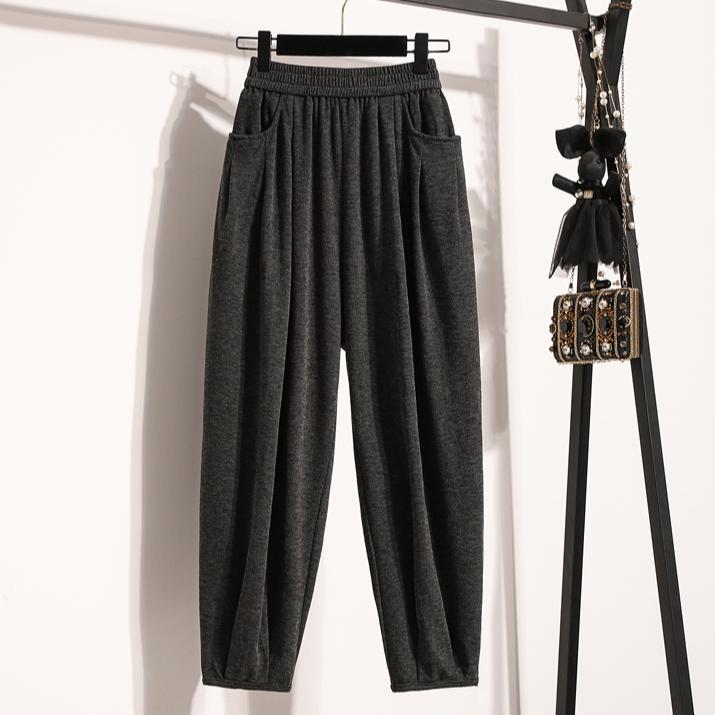 

DIMANAF осенняя женская одежда больших размеров, длинные брюки, слаксы, брюки, базовые, с высокой талией, повседневные, однотонные, женские, свободные 2025 4XL серый