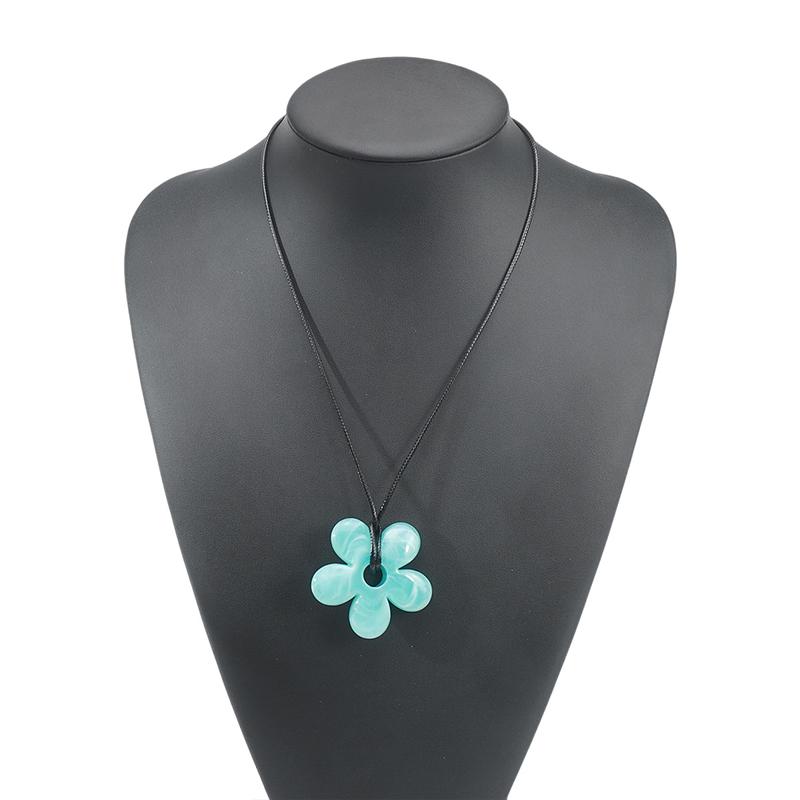 2026 Neue Sommer Trendige Harzblume Lange Halskette für Damen Minimalistisch Bunte Blumige Verstellbare Halskette Tägliche Wear Schmuck