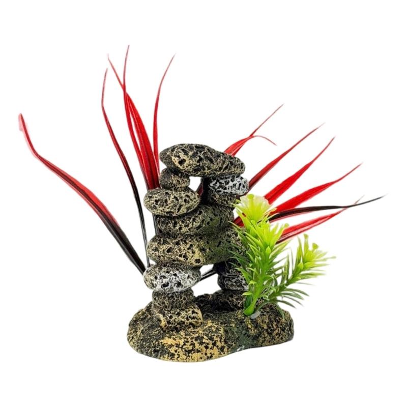 Retro Resins Sculpture Aquarium Ornament for Fish Shrimp Hiding Breeding Fish Tanks Aesthetic Landscape Decoration Gift